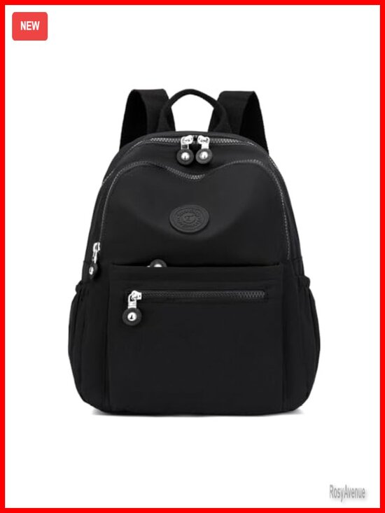 Mini Nylon Waterproof Backpack for Women, Small Daypack with 8 Pockets, Fits main image 5